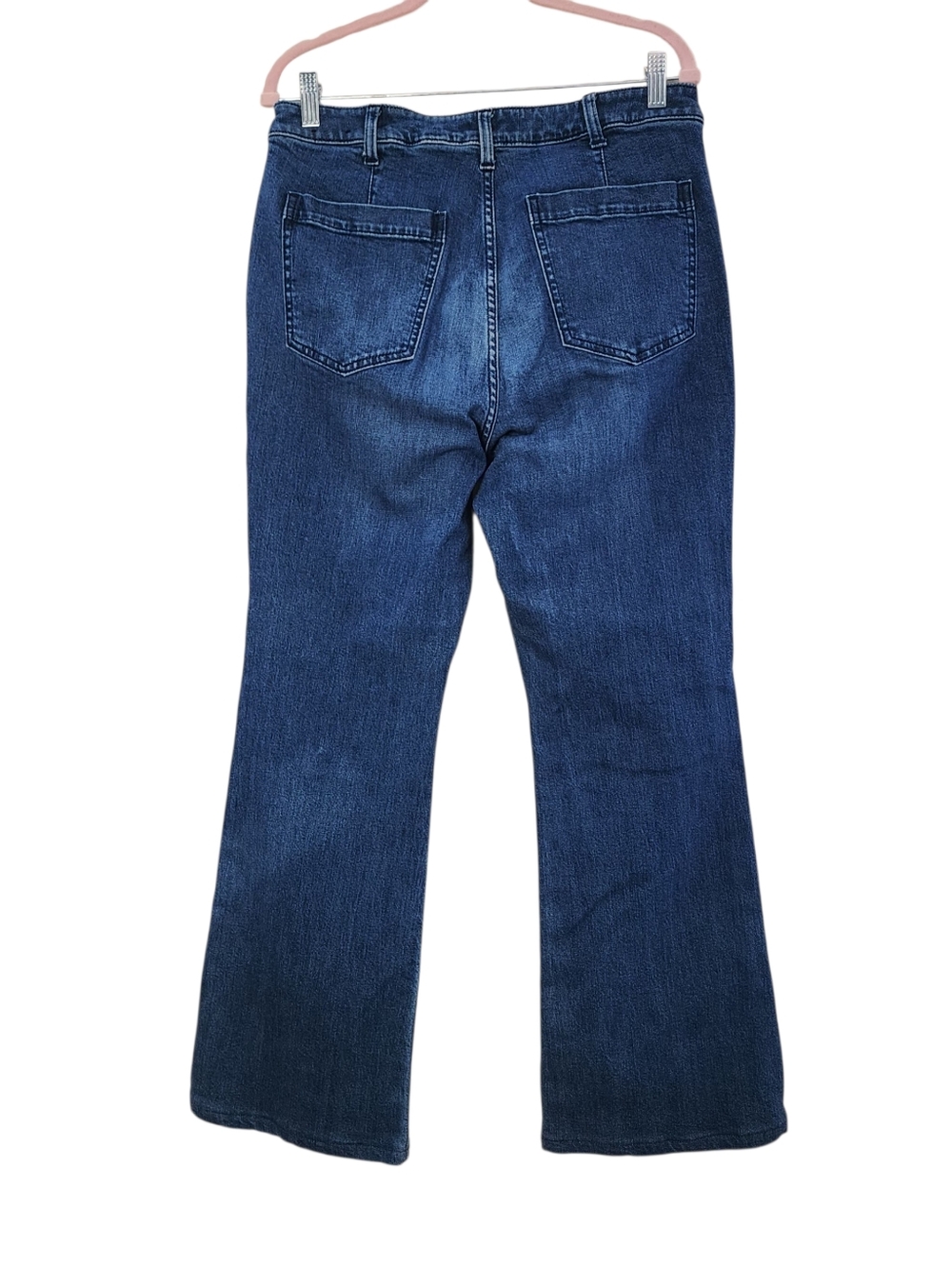 Gap 70s Flare High Rise Sailor Jeans Blue Denim Button Front 12/31R - Picture 5 of 16